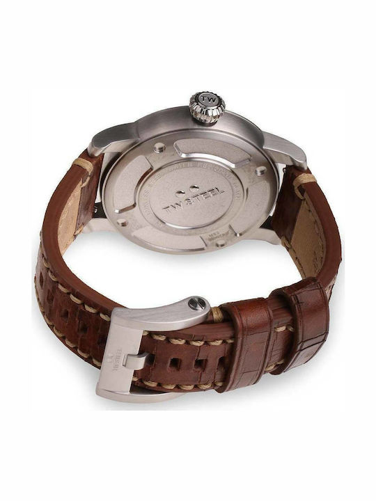 Maverick Ceas Barbati 48mm Baterie cu Curea din Piele Maro
