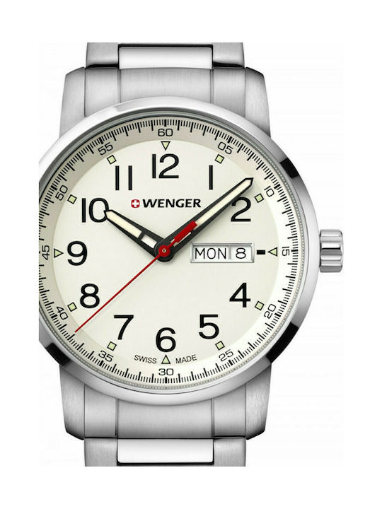 Wenger Attitude Heritage Battery Watch with Metal Bracelet Silver