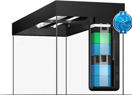 Juwel Rio 450 LED Аквариум за риби С капацитет 450лт с Осветление, Нагревател, Циркулатор, Филтър и 51x51x66см. Бял