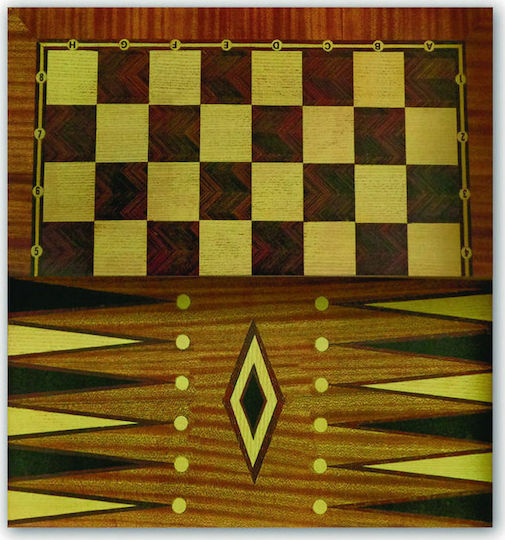 Backgammon Wooden with Checkers 30x30cm