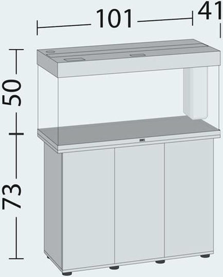 Juwel Juwel Aquarien mit Kapazität 180lt mit Beleuchtung Heizgerät Zirkulator Filter 101x41x50cm Weiß