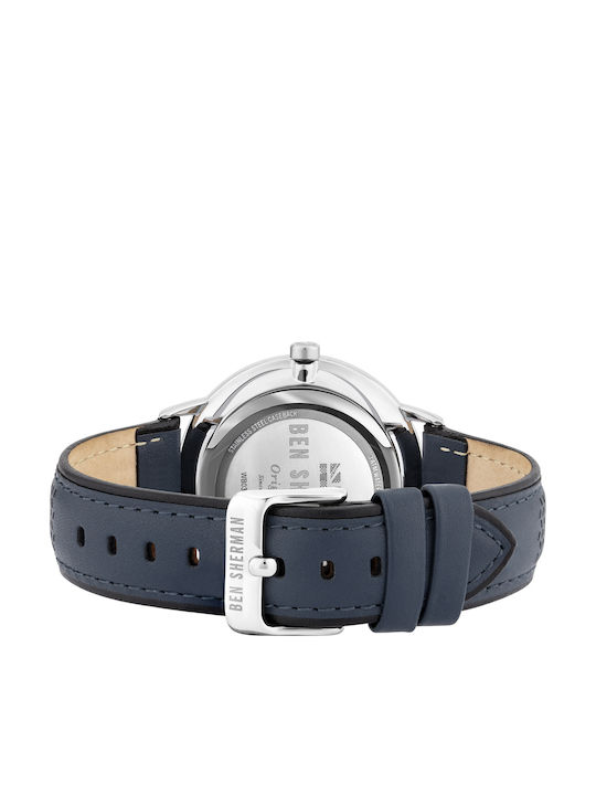 Ben Sherman Portobello Social Ανδρικό Ρολόι 41mm Μπαταρίας με Μπλε Δερμάτινο Λουράκι