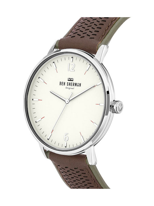 Ben Sherman Portobello Social Watch Battery with Brown Leather Strap