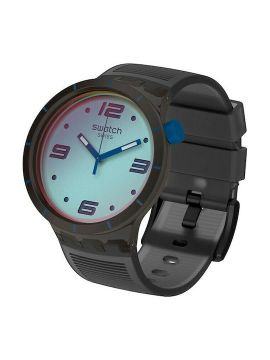 Swatch Big Bold Herrenuhr 47mm Solar mit Schwarz Kautschukarmband