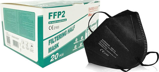 Max Barbeador Max-02 Filtering Half mask FFP2 Μαύρο 20τμχ