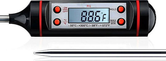 Digital Cooking Thermometer with Probe -50°C / +300°C Black