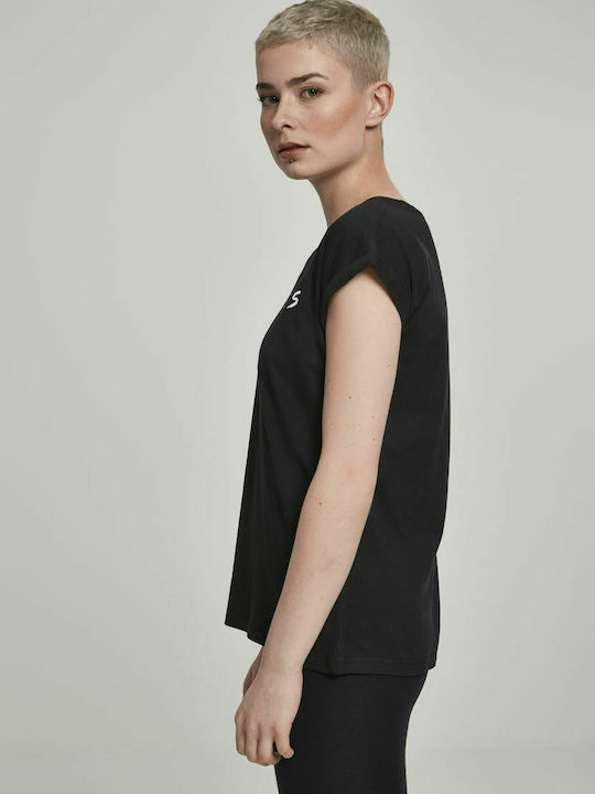 Merchcode Γυναικείο T-shirt Logo σε Μαύρο χρώμα