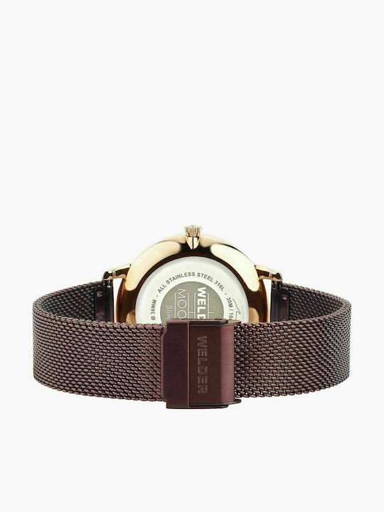 Welder Slim Women's Watch with Pink Gold Metal Bracelet