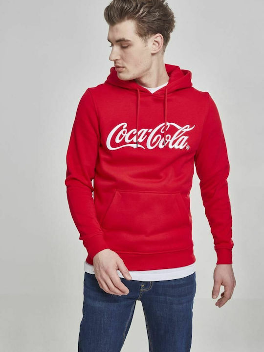 Merchcode Coca Cola Classic Φούτερ με Κουκούλα Κόκκινο