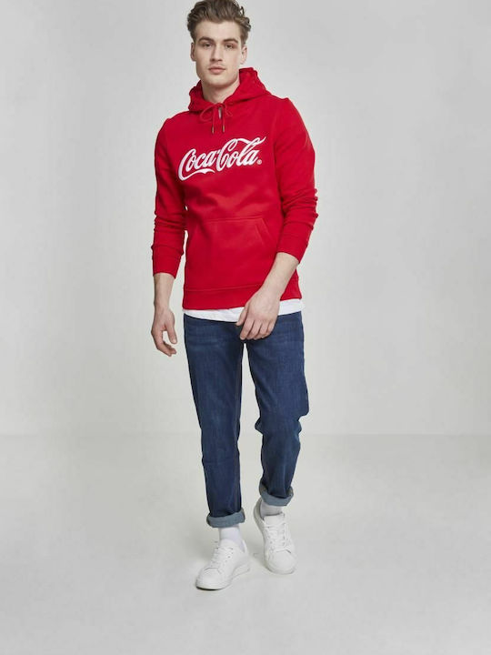 Merchcode Coca Cola Classic Φούτερ με Κουκούλα Κόκκινο