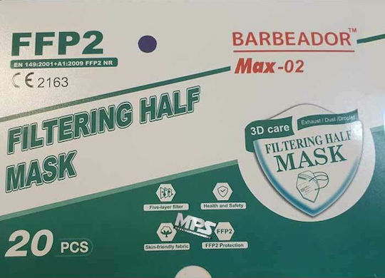 Max Barbeador Max-02 Filtering Half mask FFP2 Schutzmaske FFP2 Red 20Stück