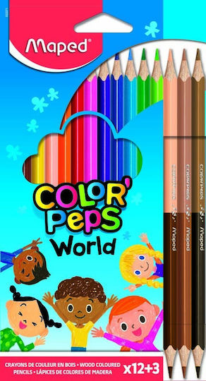 Maped Color'Peps World Ξυλομπογιές Σετ 15 χρώματα