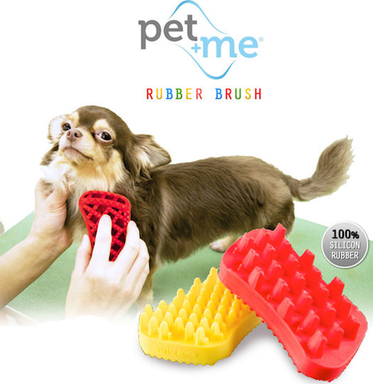 pet+me Grooming Βούρτσα Large για Μακρύτριχους Σκύλους για Περιποίηση Τριχώματος Κόκκινο