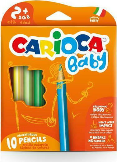 Carioca Baby Комплект цветни моливи с дебел връх 10бр Пакет от 1 опаковки