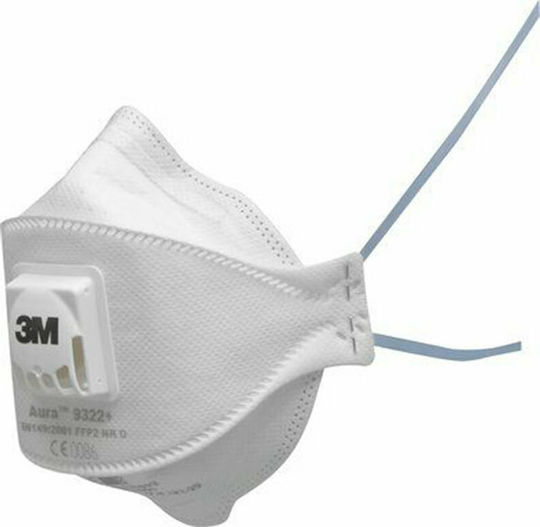 3M Aura 9322+ Protective Mask FFP2 with Valve White 1pcs