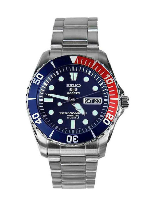Seiko 5 Sports Часовник Автоматичен с сребърен Метална верижка