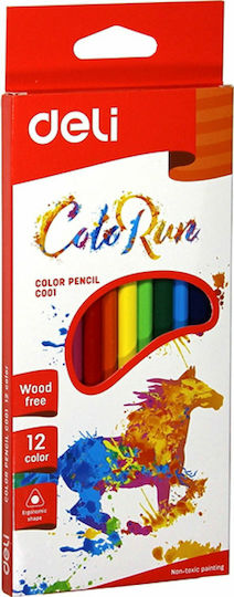 Deli ColoRun Wood Free Ξυλομπογιές Σετ 12 χρώματα