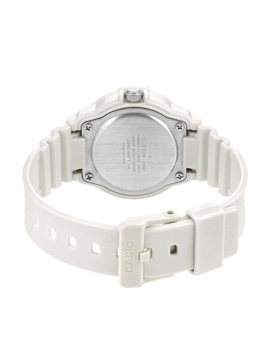 Casio Women's Watch with White Rubber Strap