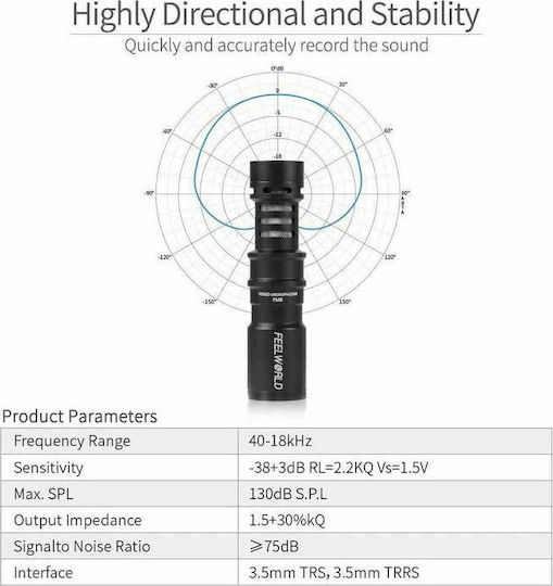 FM8 Condenser Microphone Shock Mounted for Camera