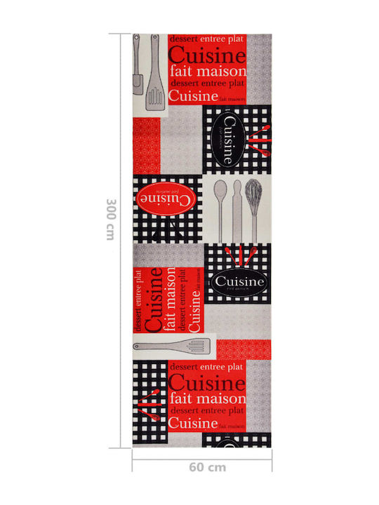 vidaXL Cuisine Kitchen Mat Runner with Anti-slip Underlay Red 60x300εκ.