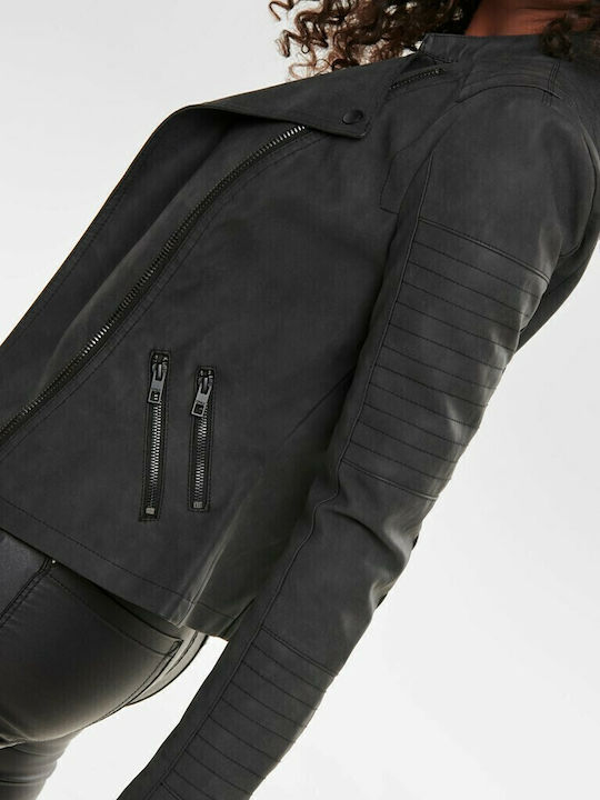 Ava Γυναικείο Biker Jacket Μαύρο