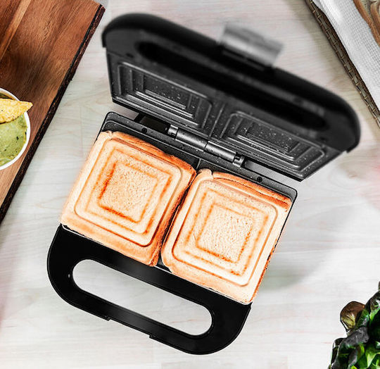Cecotec Rock'nToast Square Sandwich Maker for for 2 Sandwiches Sandwiches 750W Inox