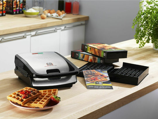 Tefal Snack Collection Τοστιέρα με Αποσπώμενες Πλάκες για 2 Τοστ 700W Inox