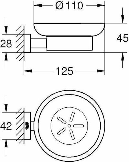 Grohe Cube Σαπουνοθήκη Επιτοίχια Inox Ασημί