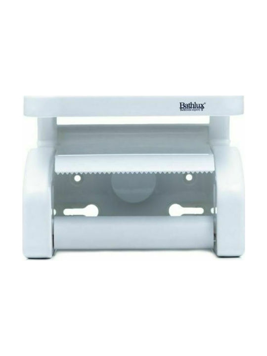 Bathlux Plastic Paper Holder Wall Mounted with Suction Cup White