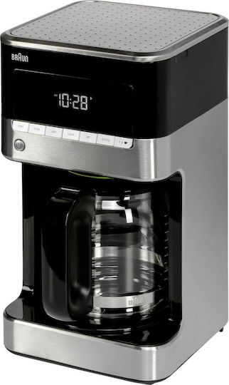 Braun PurAroma 7 KF 7120 Black Προγραμματιζόμενη Καφετιέρα Φίλτρου 1000W Silver