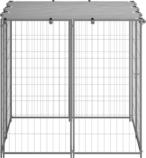 vidaXL Park Dog 110 x 110 x 110 cm made of Metal in Silver Color 110 x 110 x 110cm