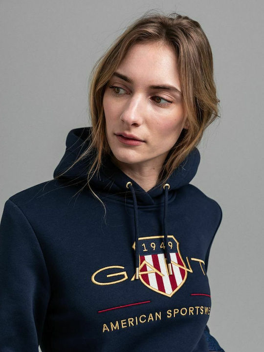Archieve Shield Women's Sweatshirt Hooded Navy Blue
