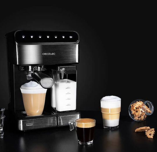 Cecotec Power Instant-ccino 20 Touch Espresso Coffee Machine 1350W Pressure 20bar for Cappuccino Black Series 01558