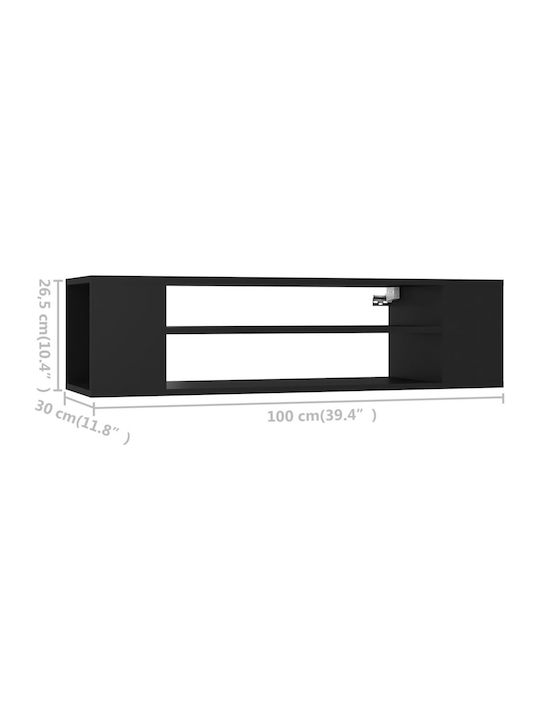 Stand TV Negru L100xA30xÎ26.5cm