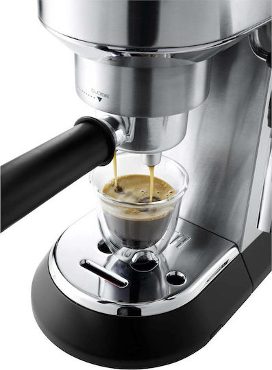 De'Longhi Dedica Pump Μηχανή Espresso 1300W Πίεσης 15bar Ασημί