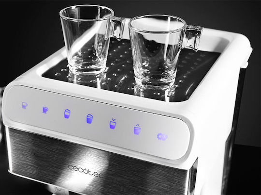 Cecotec Power Instant-ccino 20 Touch Μηχανή Espresso 1350W Πίεσης 20bar για Cappuccino Bianca Series 01557