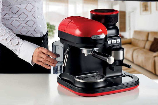 Ariete 1318/00 Automatic Espresso Machine 1080W Pressure 15bar with Grinder Red