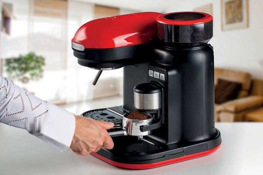 Ariete 1318/00 Automatic Espresso Machine 1080W Pressure 15bar with Grinder Red