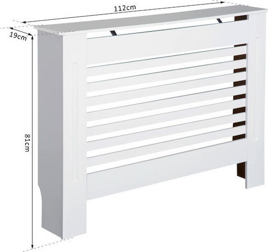 HomCom Κάλυμμα Καλοριφέρ από MDF Λευκό 112x19x81cm