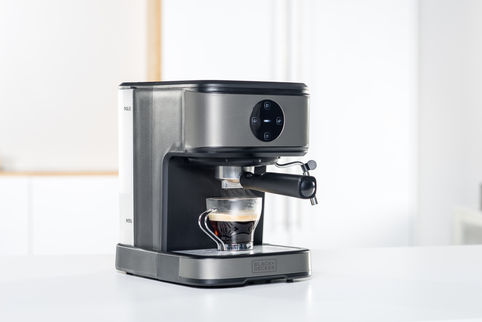 BLACK & DECKER - Macchina da caffè espresso BXCO850E-Grigio anti