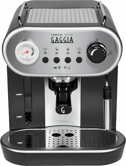 Gaggia Carezza Deluxe Μηχανή Espresso 1900W Πίεσης 15bar Μαύρη