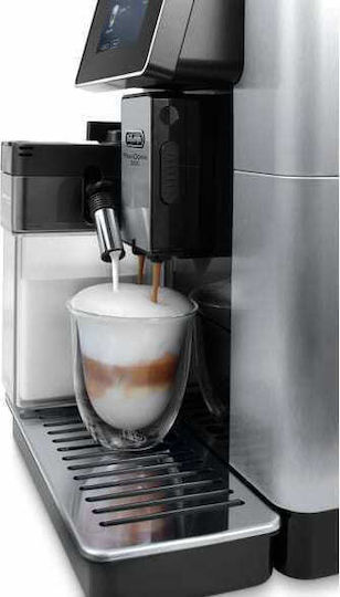 De'Longhi PrimaDonna Soul Automatic Espresso Coffee Machine 1450W Pressure 19bar for Cappuccino with Grinder and Wi-Fi Grey ECAM 610.75.MB