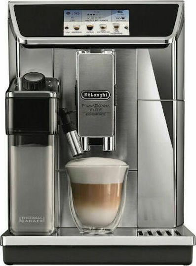 De'Longhi Primadonna Elite Automatic Espresso Coffee Machine 1450W Pressure 19bar for Cappuccino with Grinder Silver ECAM650.85.MS