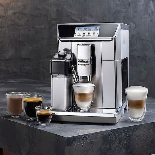 De'Longhi Primadonna Elite Automatic Espresso Coffee Machine 1450W Pressure 19bar for Cappuccino with Grinder Silver ECAM650.85.MS