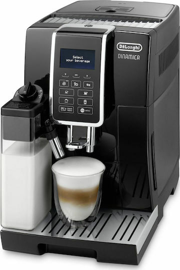 De'Longhi Dinamica Automatic Espresso Coffee Machine 1450W Pressure 15bar for Cappuccino with Grinder Black ECAM350.55.B