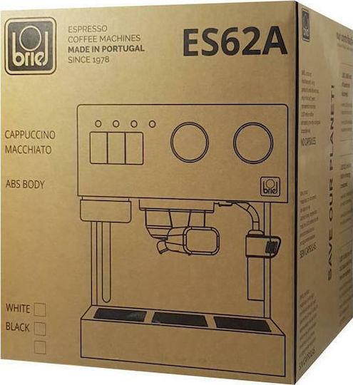 Briel ES62A Espressomaschine 1260W Druck 19bar Schwarze BRL-ES62A-BK