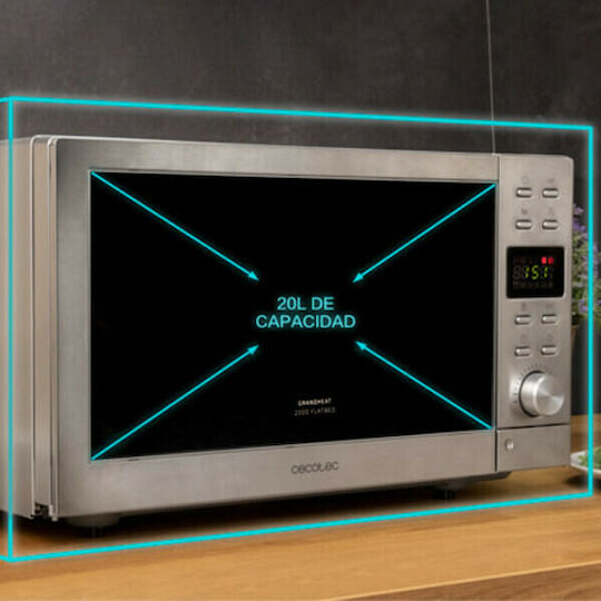 Cecotec Grandheat 2000 Microwave Oven with Grill 20lt Inox