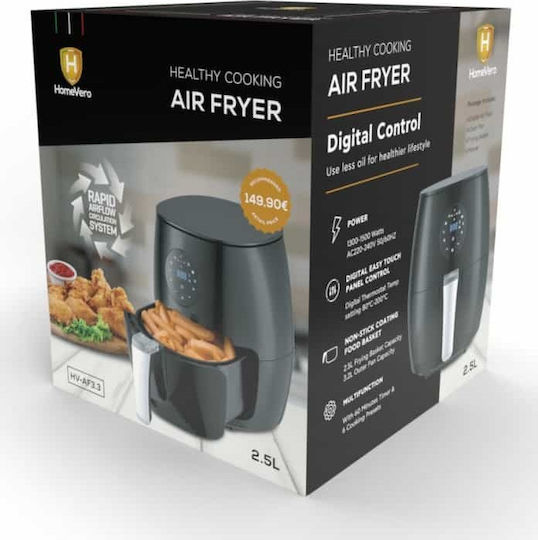 HomeVero Air Fryer 2.5lt Μαύρο HV-AF3.3