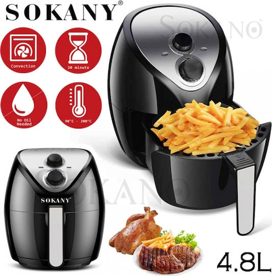 Sokany Air Fryer 4.8lt Μαύρο HB-8009