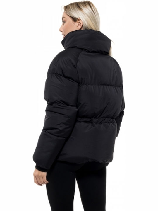 Biston Women's Short Puffer Jacket for Winter Black